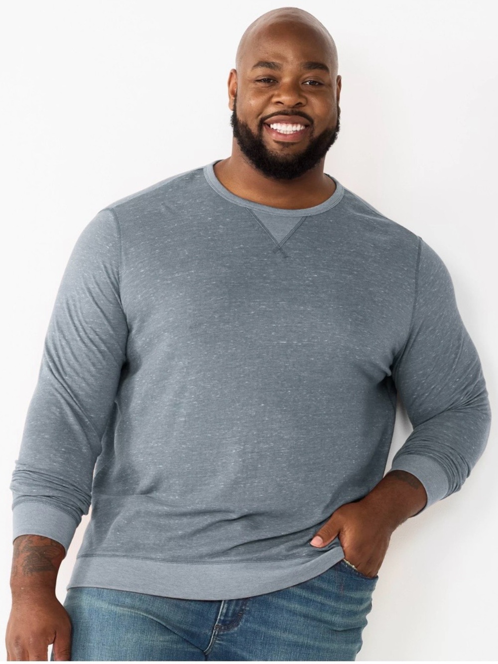 Sonoma Goods For Life Men's Heather Gray Long Sleeve Thermal Tee Size 2xlt